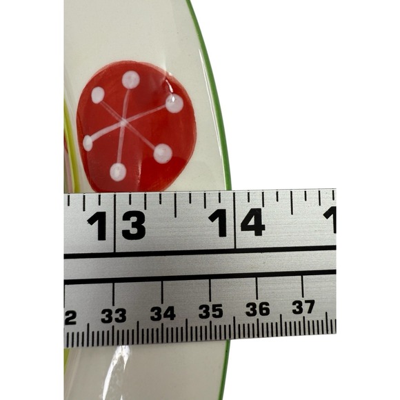 At Home Christmas Ornament/Snowflake Ceramic Chip Dip Bowl Set Iron Stand - Picture 12 of 16